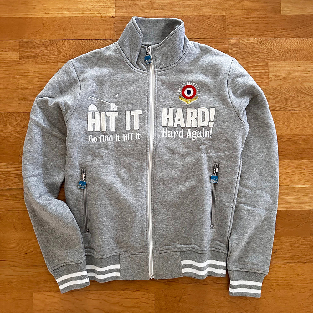 Hit it hard Cotton Zipper - Grey marl Small and X-Small - (Sample)