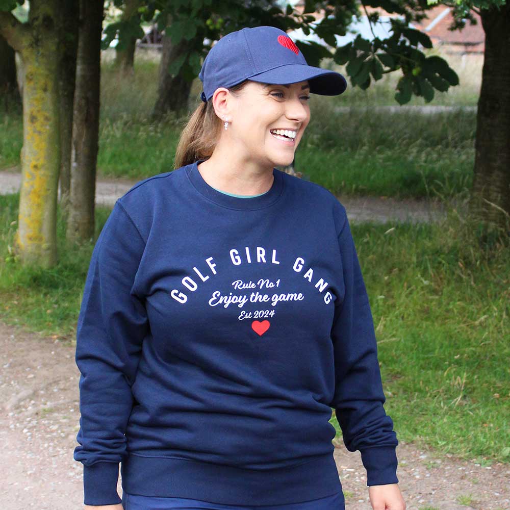 Bunker Woman Girl Gang Crest Sweatshirt Navy
