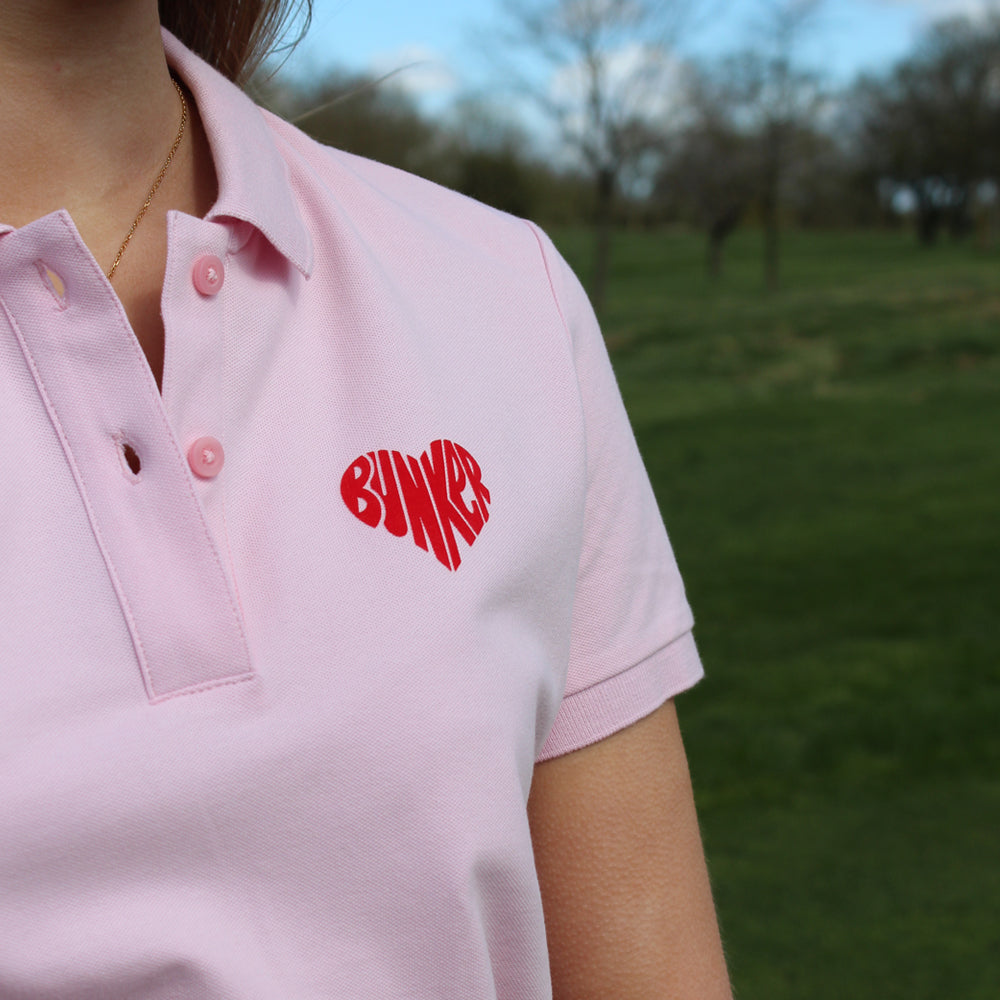 Heart Polo Shirt Pink