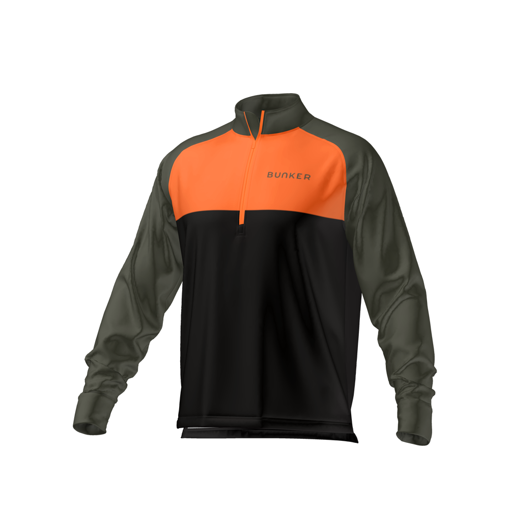 YER Mens Rocco Golf Mid Layer Zip Sweater Khaki Orange – Bunker