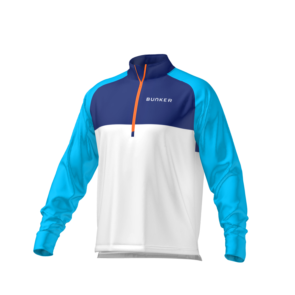 Bunker Mentalityアウター Mens NXT SPRT Golf Mid Layer Zip Sweater Navy White – Bunker