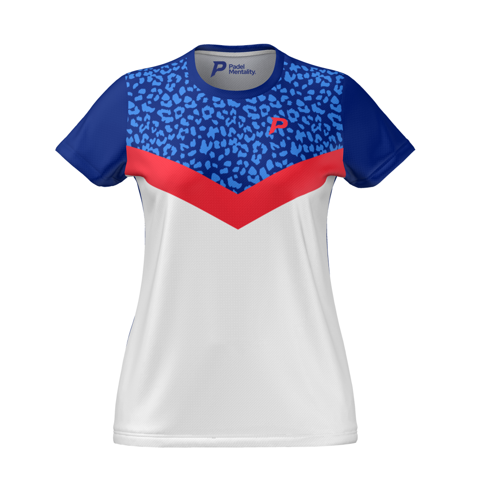 Chevron Animal Tech T Shirt Blue