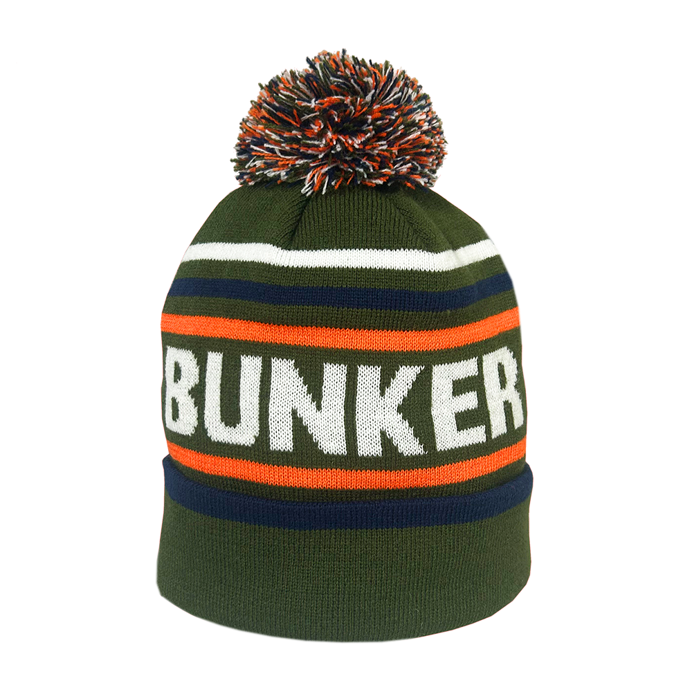 Bunker Mentality Khaki Green Bobble Hat Golf Hats & Caps