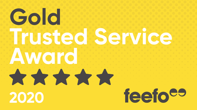 We're winners of Gold Trusted Service Award from Feefo