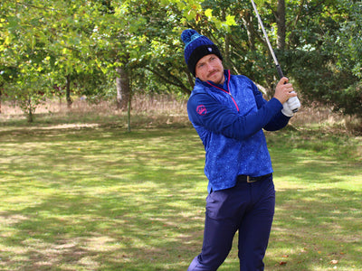 Bunker Mentality Sports Stripe Blue Mens Golf Mid Layer Golf Sweater