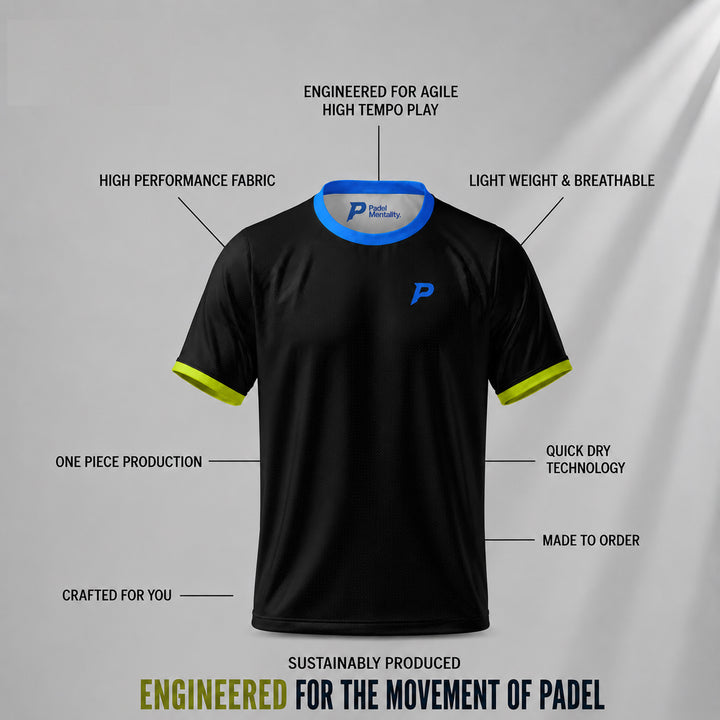 Padel Players Tech Tee – Black