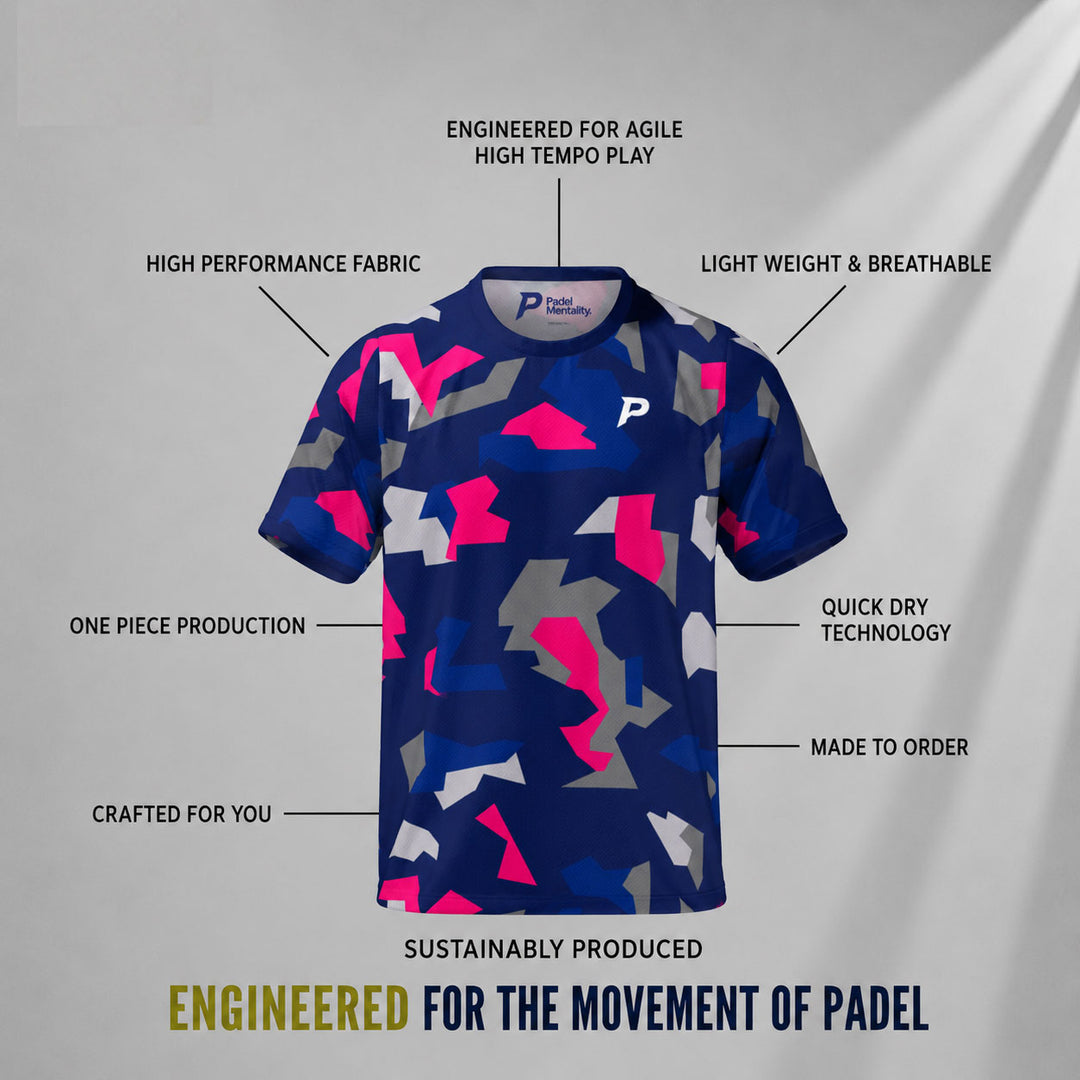 Padel Camo Tech Tee – Navy