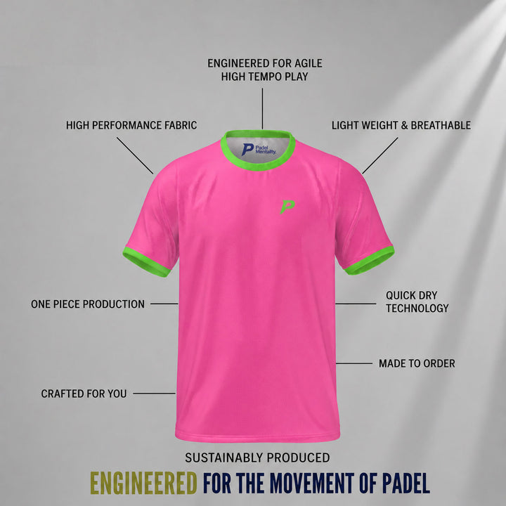 Padel Players Tech Tee – Bubblegum Pink