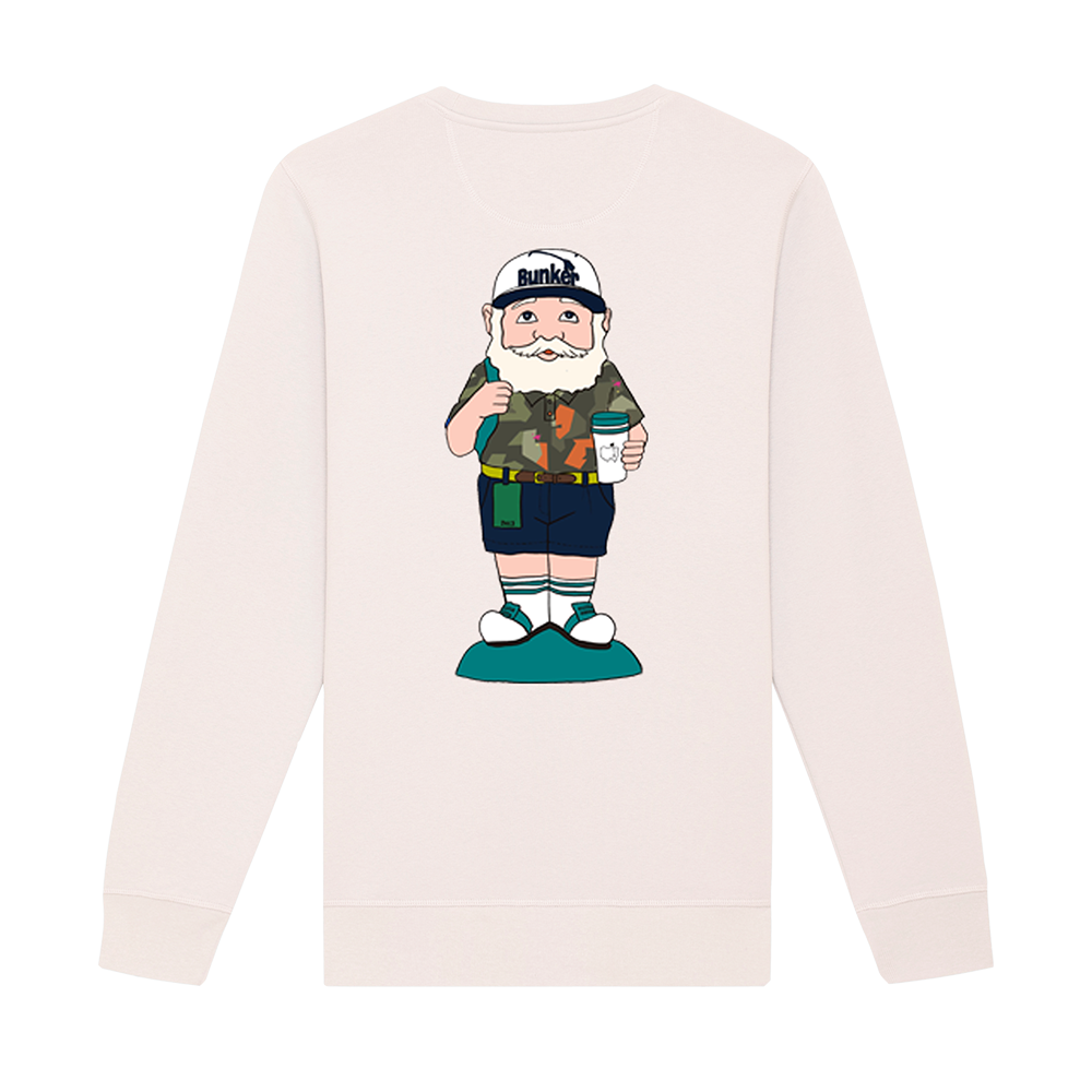 Large Gnome Sweatshirt - Vintage White