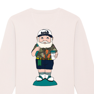 Large Gnome Sweatshirt - Vintage White