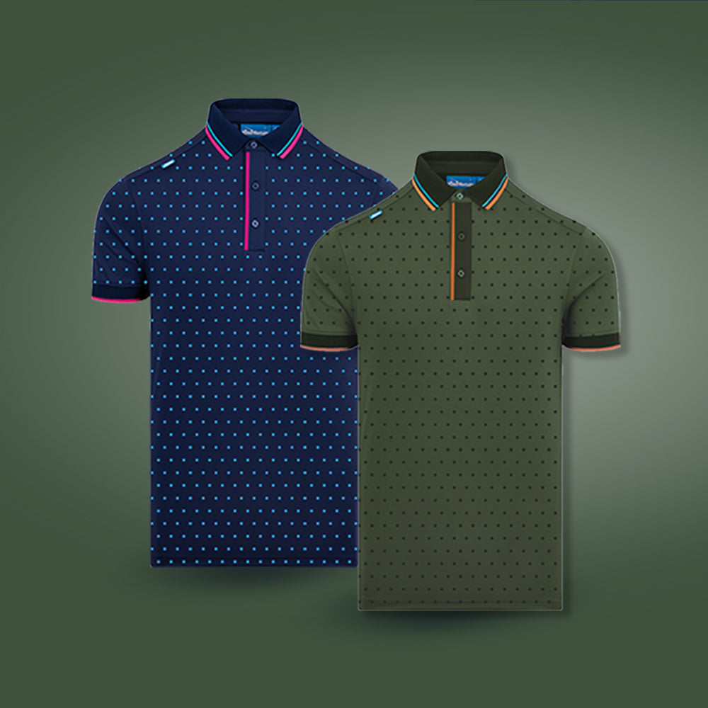 Polka dot golf shirt hotsell