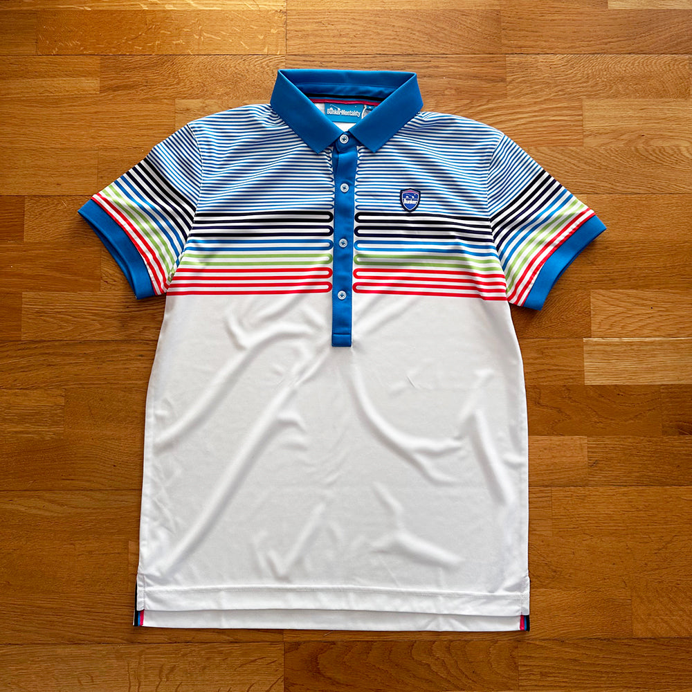 Cmax Polyester Stripe Golf Polo - Blue - M (sample)