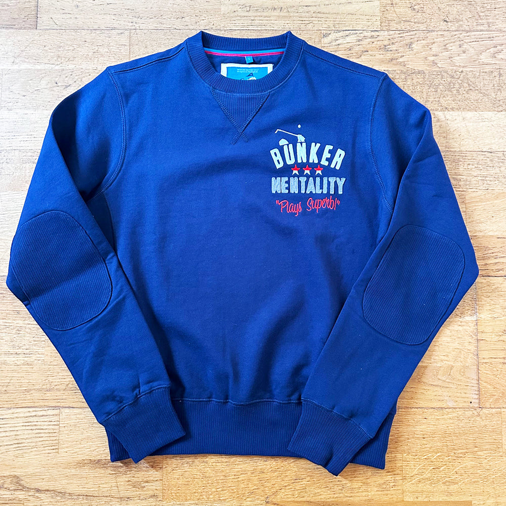 Cotton Sweat with Applique Embroidery Small Fit- Navy - Small (sample)