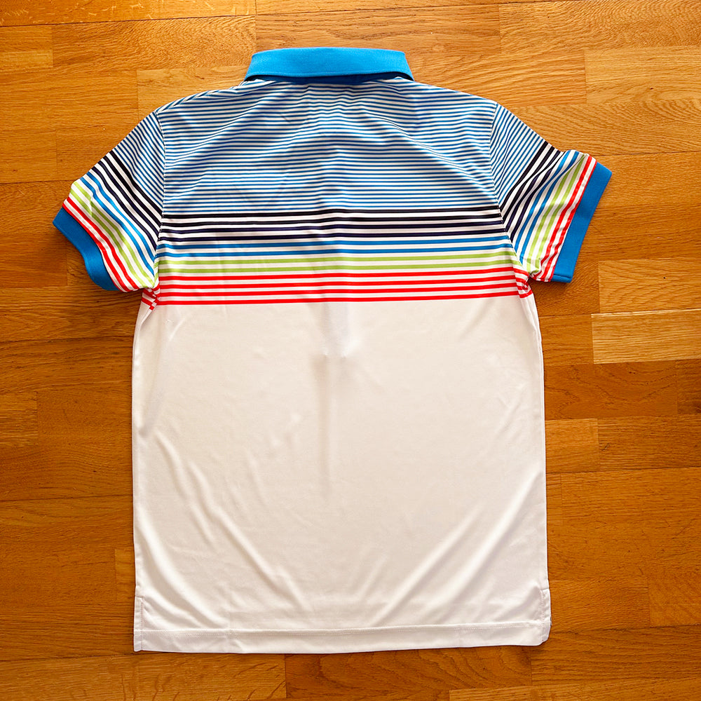 Cmax Polyester Stripe Golf Polo - Blue - M (sample)