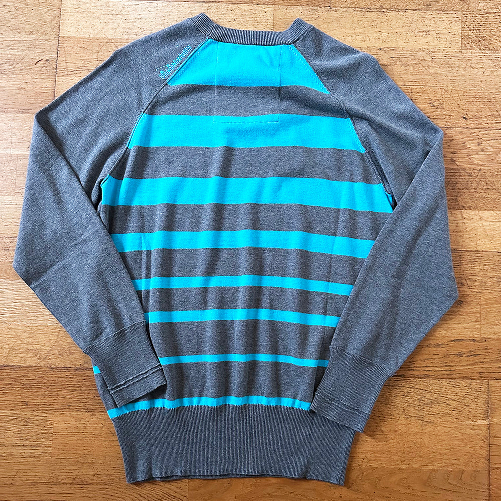 Cotton Crew Jumper with Stripe on Back - Grey - XS  & S (Sample)