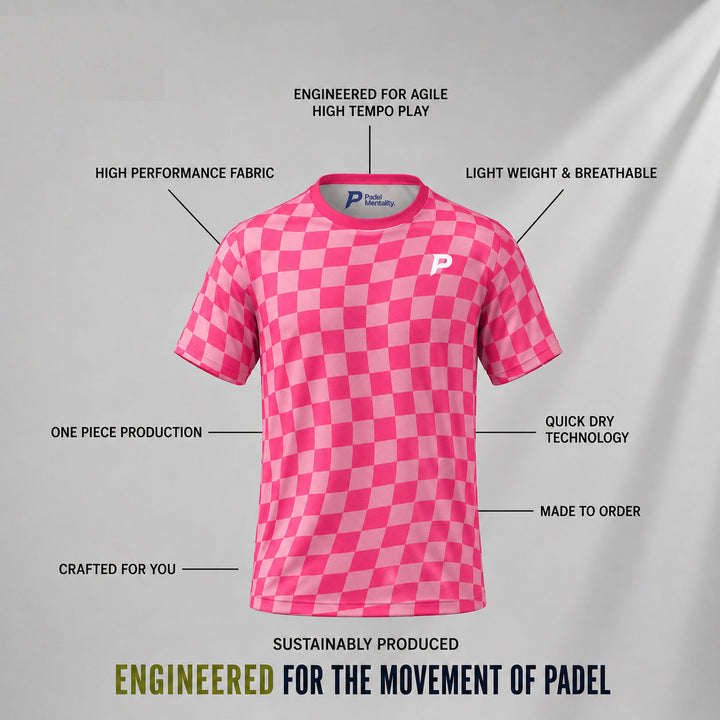 Padel Ripple Tech Tee – Pink