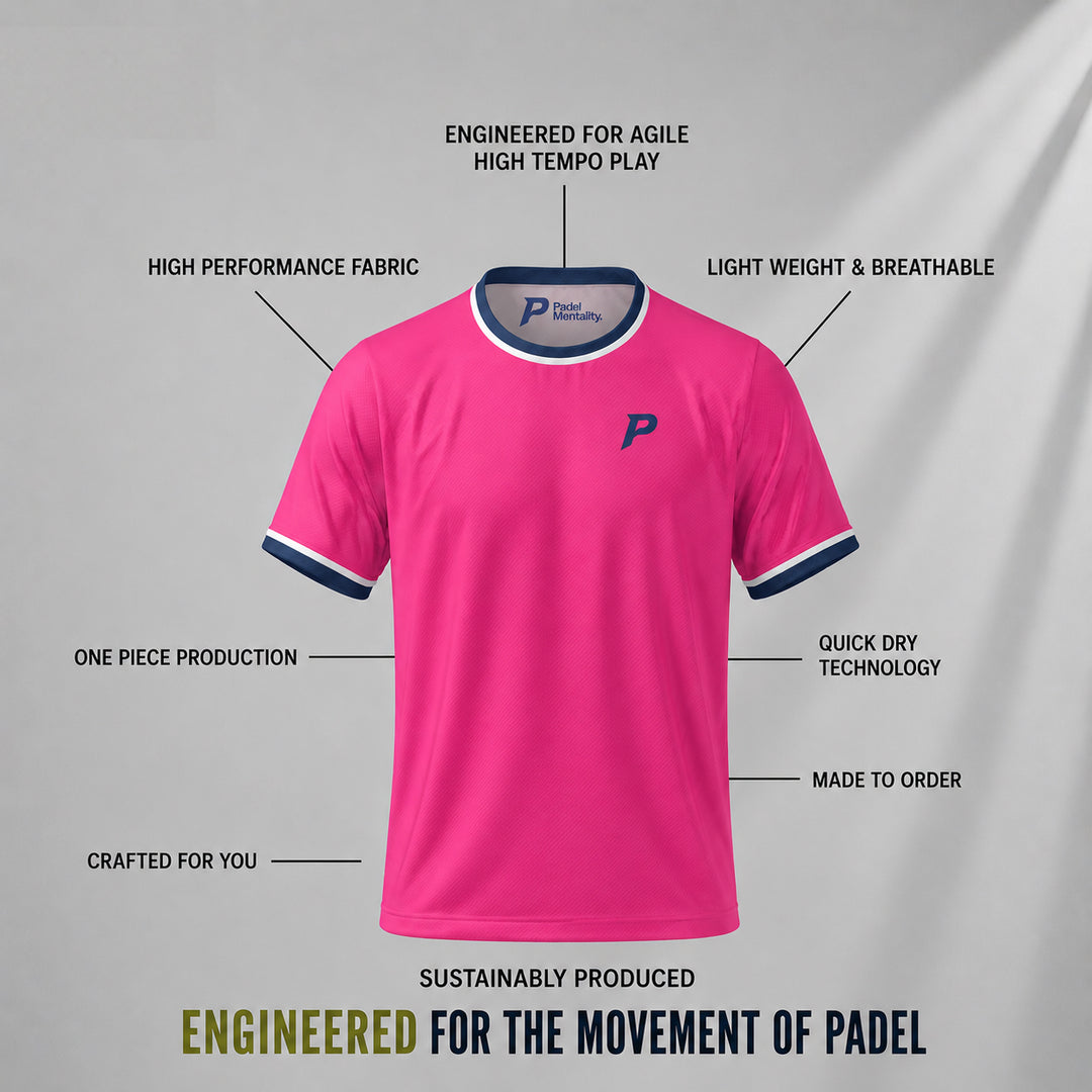 Padel Players Tech Tee – Hot Pink