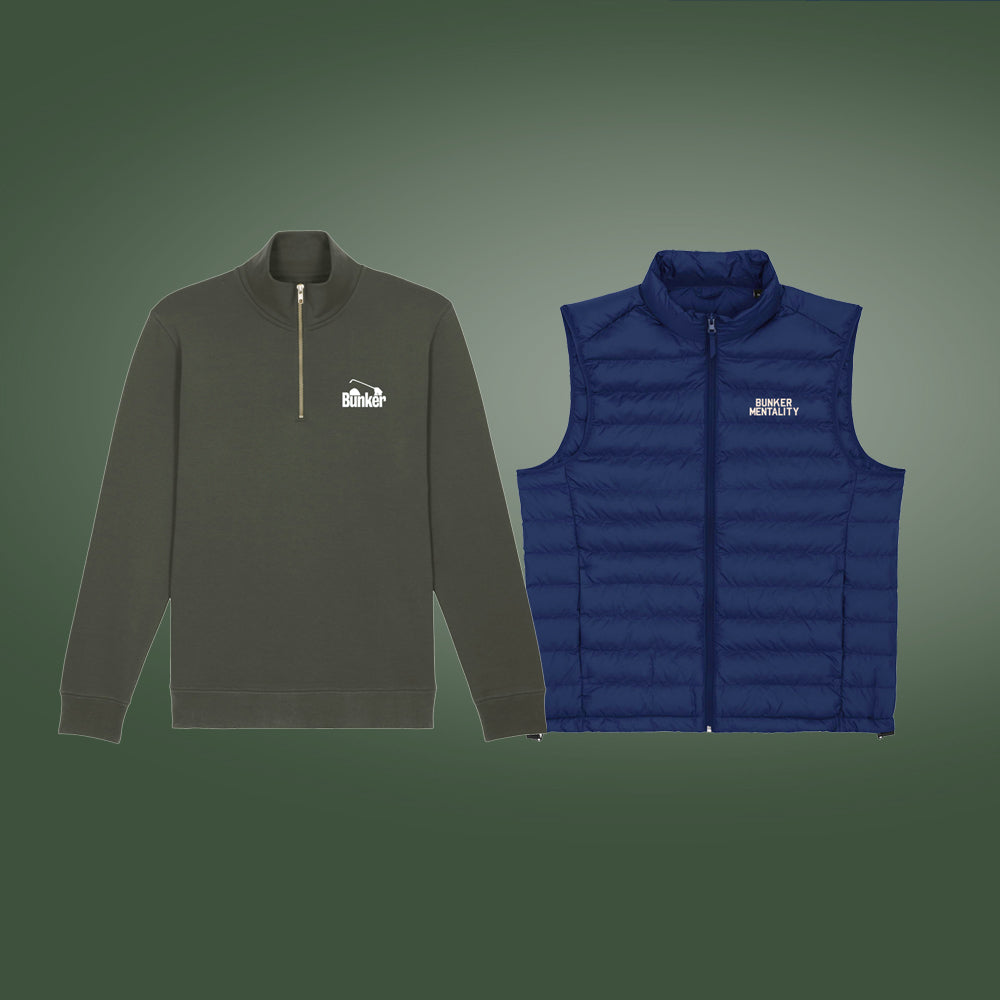 Tech Gilet Logo Zip Sweatshirt Bundle, Navy / Khaki