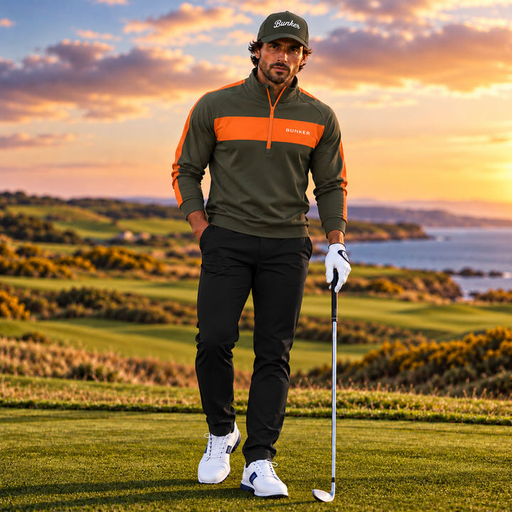 Axis Mid Layer - Khaki & Orange