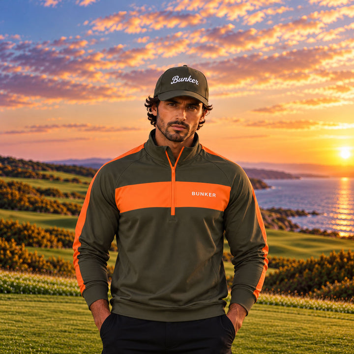 Axis Mid Layer - Khaki & Orange
