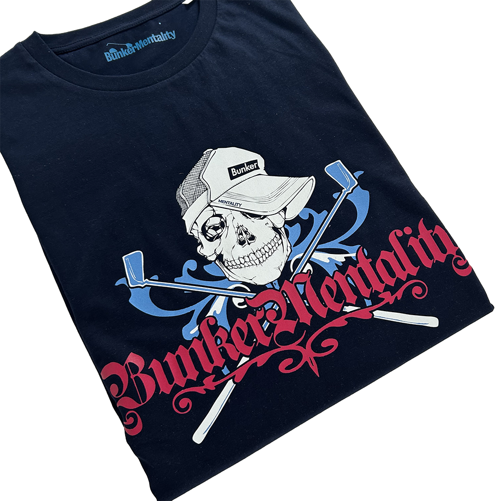 Bunker Skull Logo T Shirt Navy