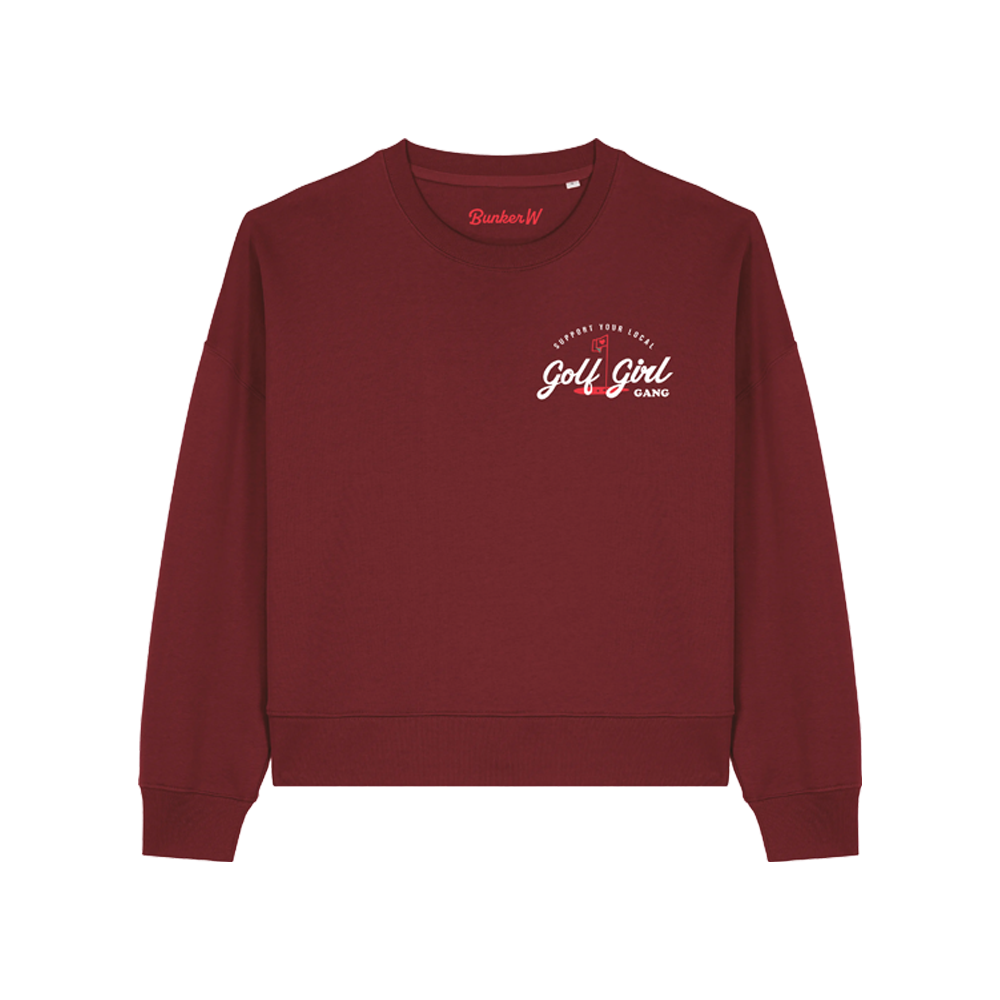 Bunker Woman Girl Gang Sweat Burgundy Red