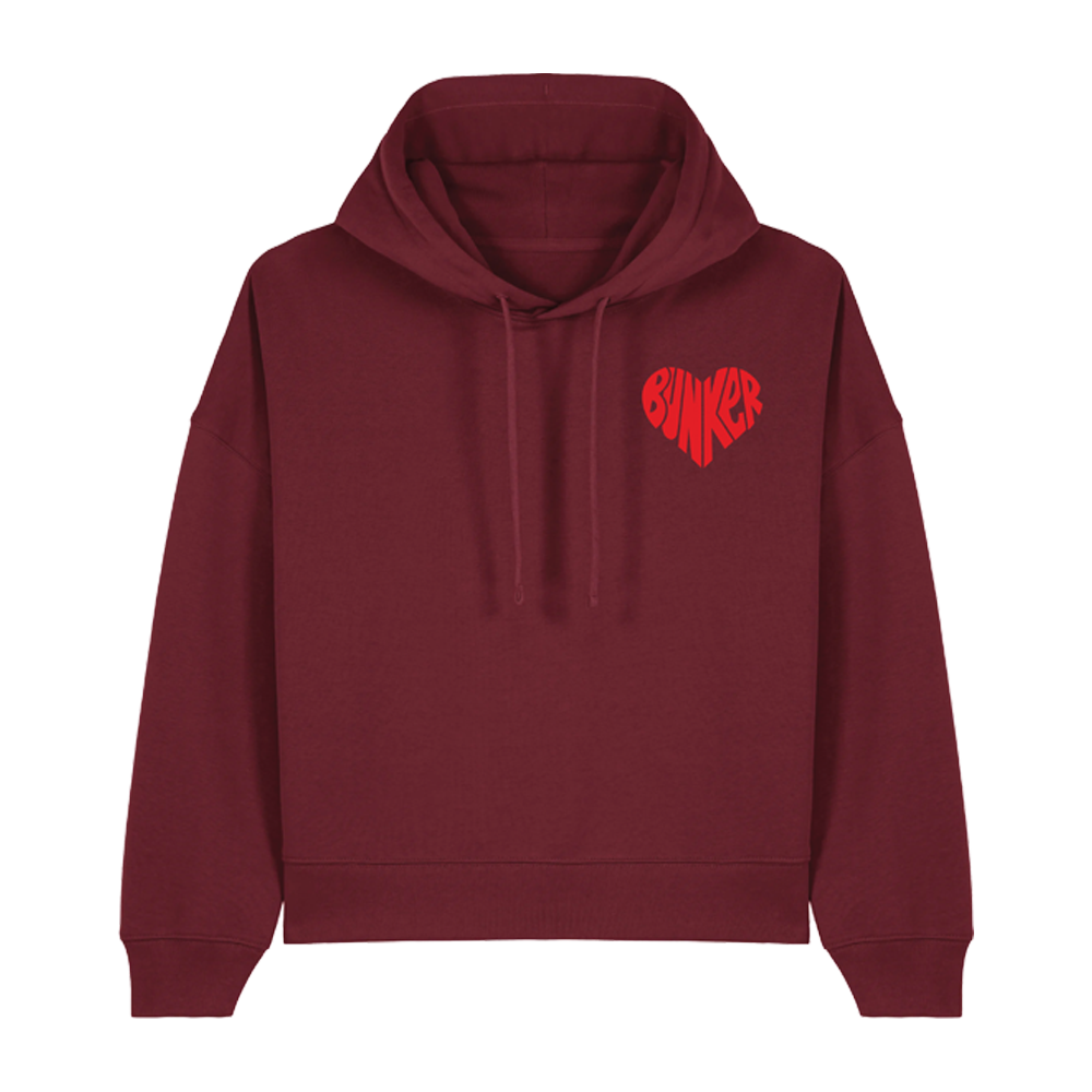 Bunker Woman Heart Hoodie Burgundy Red