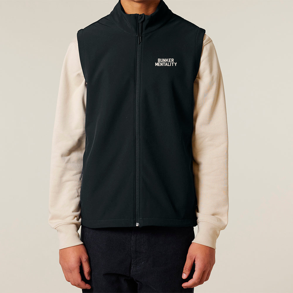 The Hooley Gilet - Bonded Soft Shell - Black