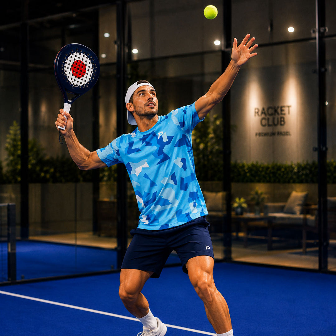 Padel Camo Tech Tee – Ice Blue