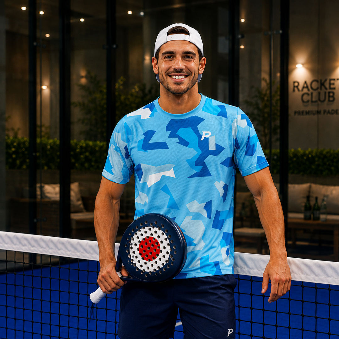 Padel Camo Tech Tee – Ice Blue