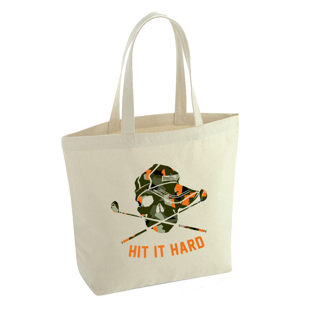 Camo Skull Tote Bag - Natural