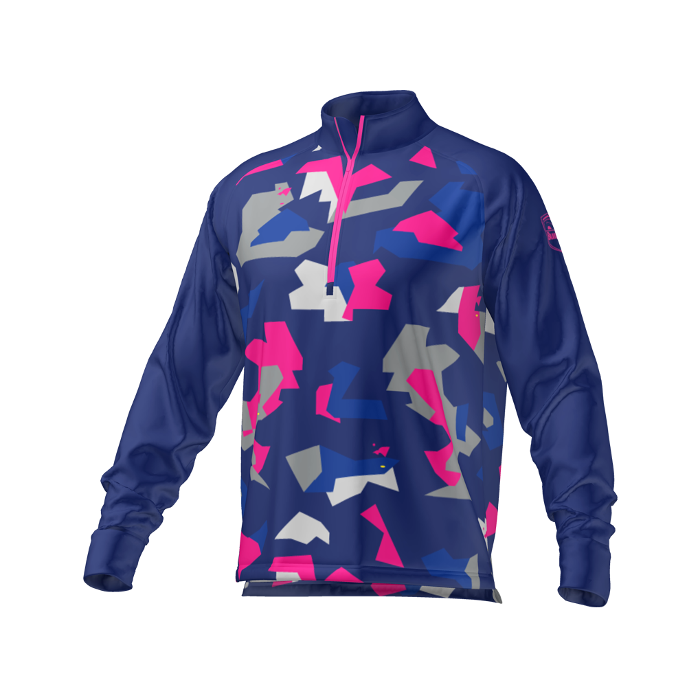 Mid Layer Zipper Camo Navy MFY