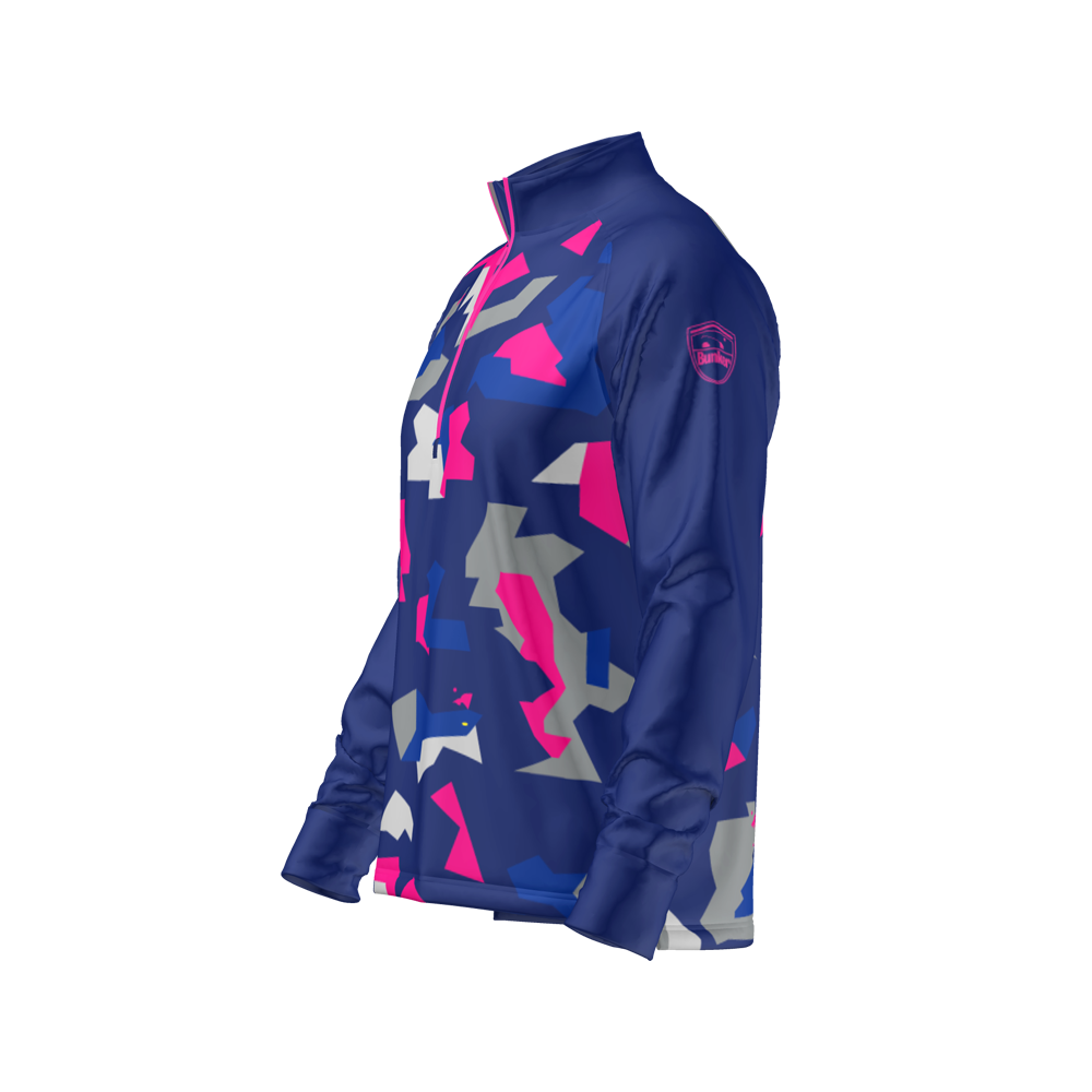 Mid Layer Zipper Camo Navy MFY