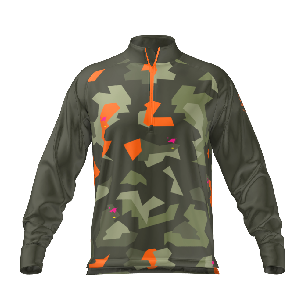 Mid Layer Zipper Camo Khaki MFY