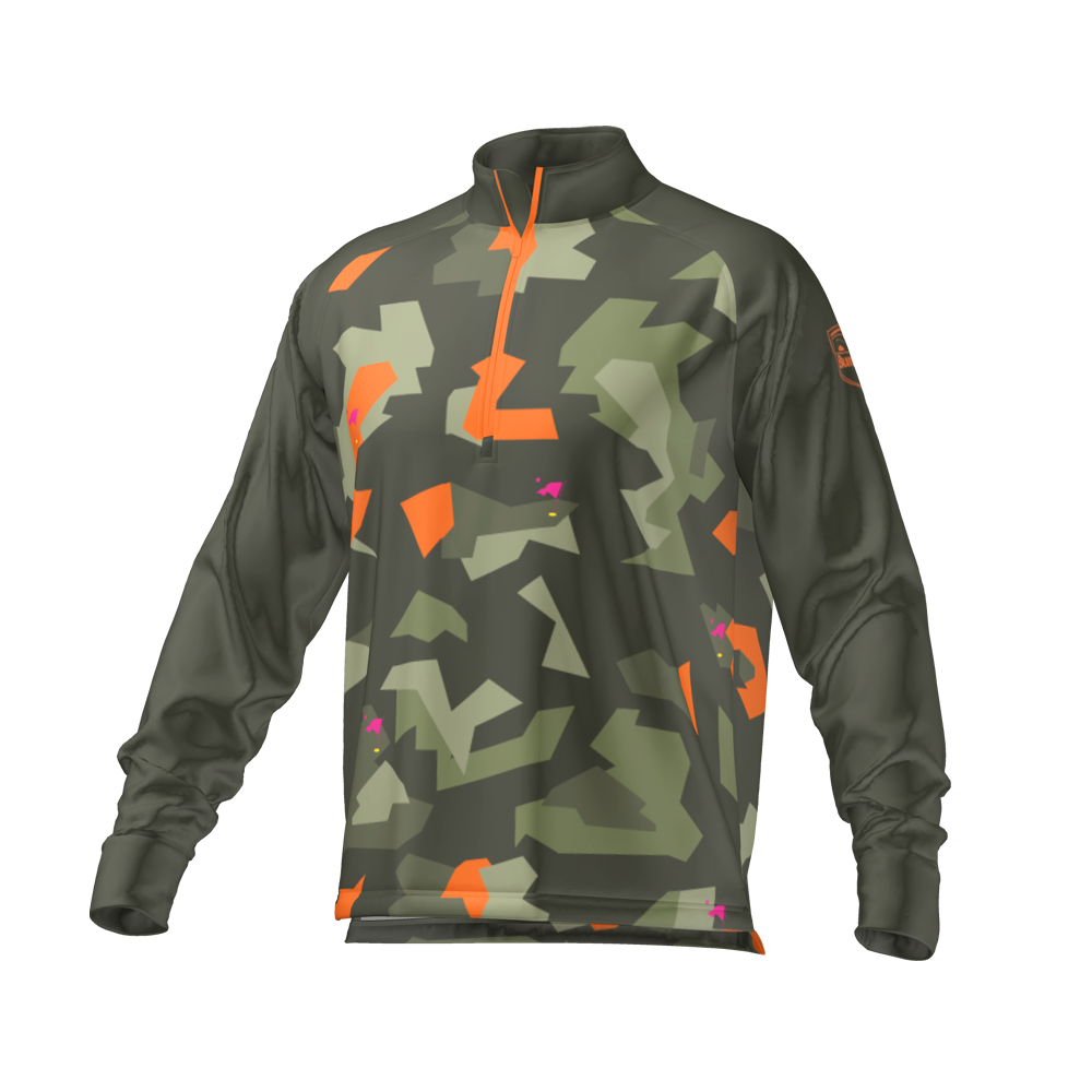 Mid Layer Zipper Camo Khaki MFY