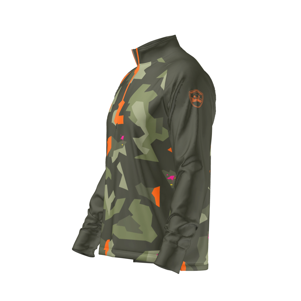 Mid Layer Zipper Camo Khaki MFY