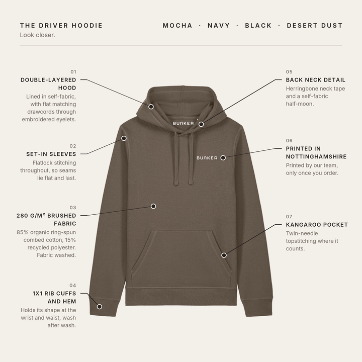 The Driver Hoodie - Mocha