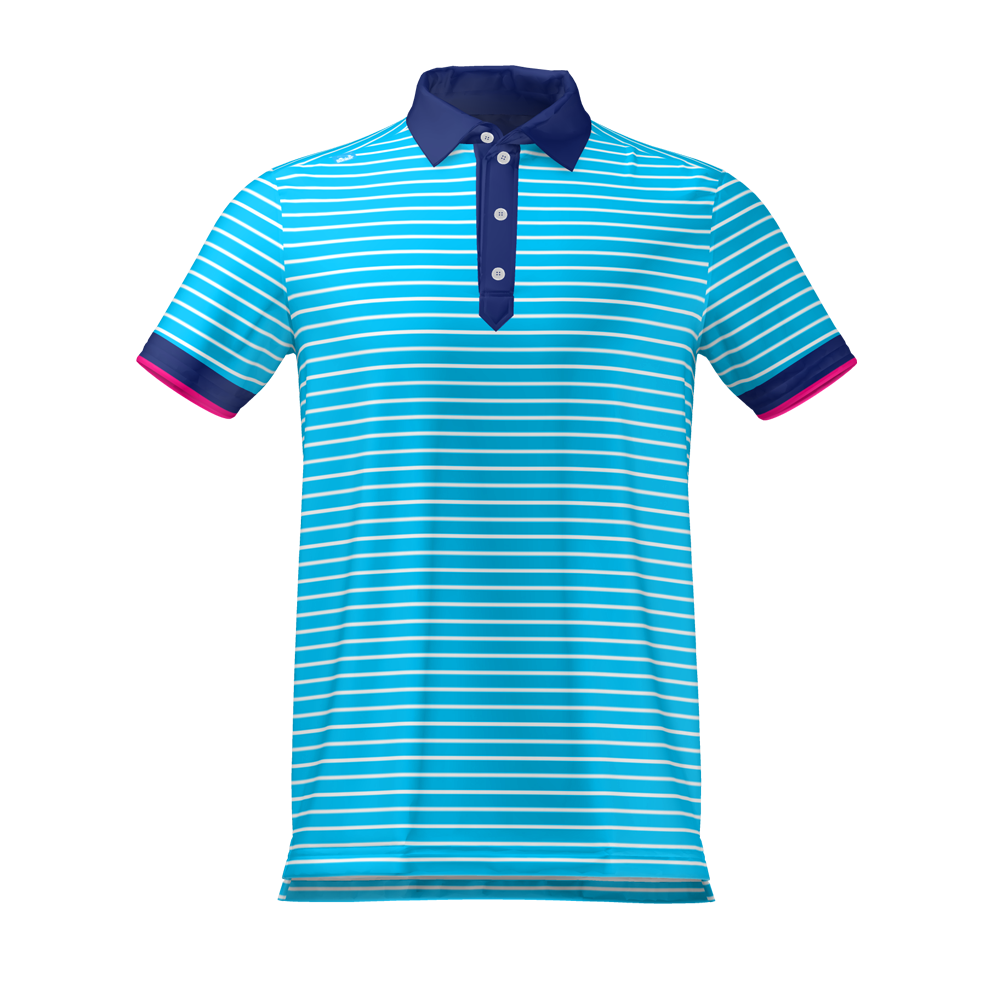 CMax Striper Polo Shirt Blue MFY