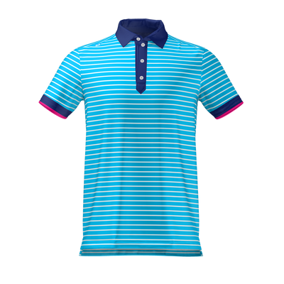 CMax Striper Polo Shirt Blue MFY