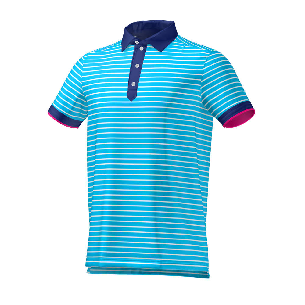 CMax Striper Polo Shirt Blue MFY