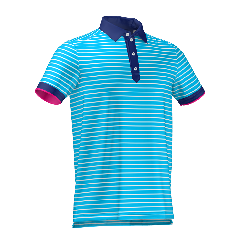 CMax Striper Polo Shirt Blue MFY