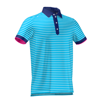 CMax Striper Polo Shirt Blue MFY