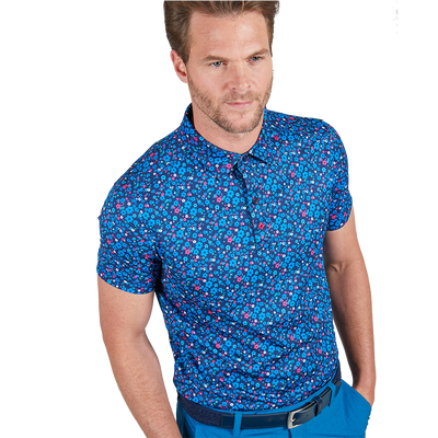 Cmax Floral Polo Shirt Blue MFY