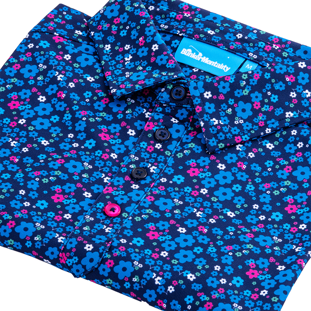 Cmax Floral Polo Shirt Blue MFY