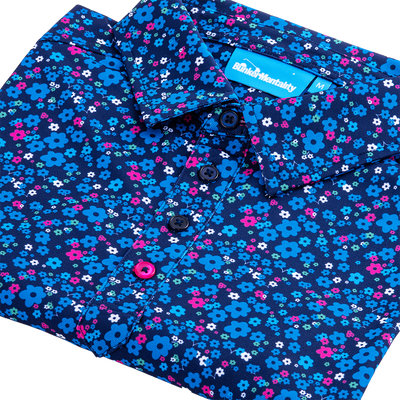 Cmax Floral Polo Shirt Blue MFY