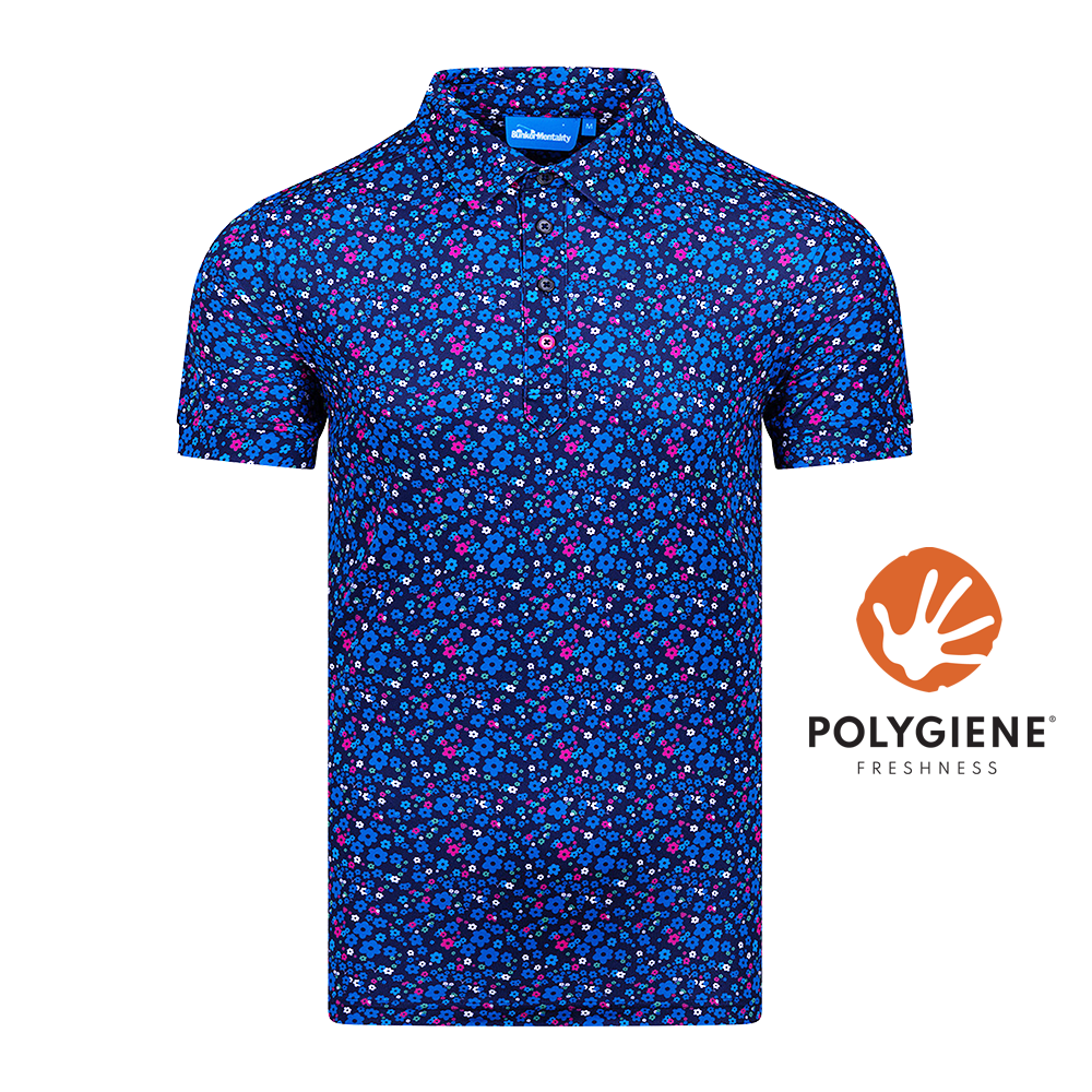 Cmax Floral Polo Shirt Blue MFY