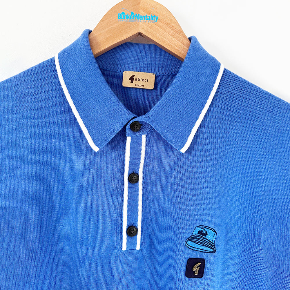 Bunker Mentality X Gabicci Knitted Polo - Thames Blue