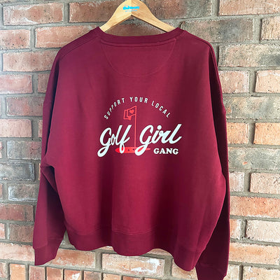 Bunker Woman Girl Gang Sweat Burgundy Red