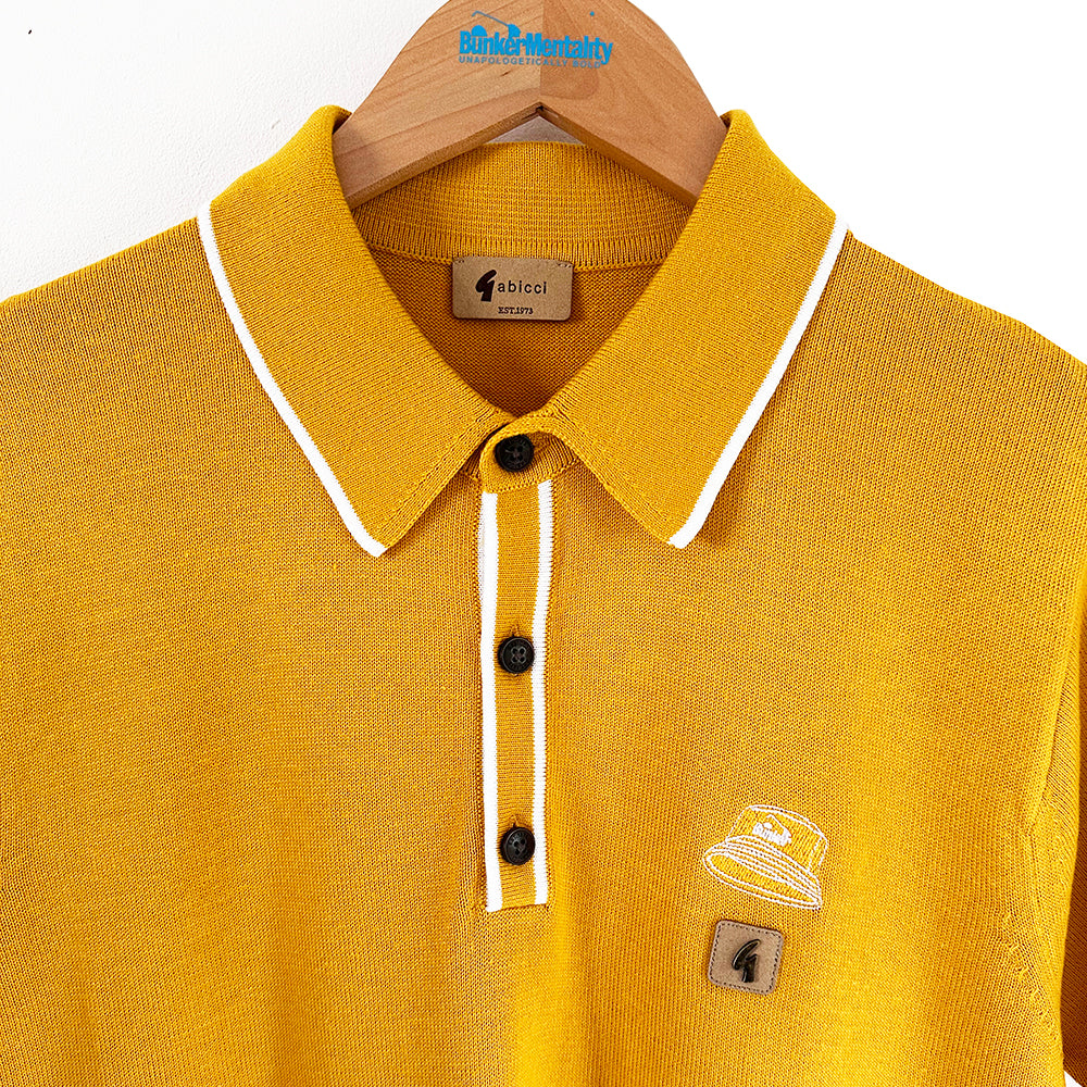 Bunker X Gabicci Knitted Polo - Sunbeam Yellow