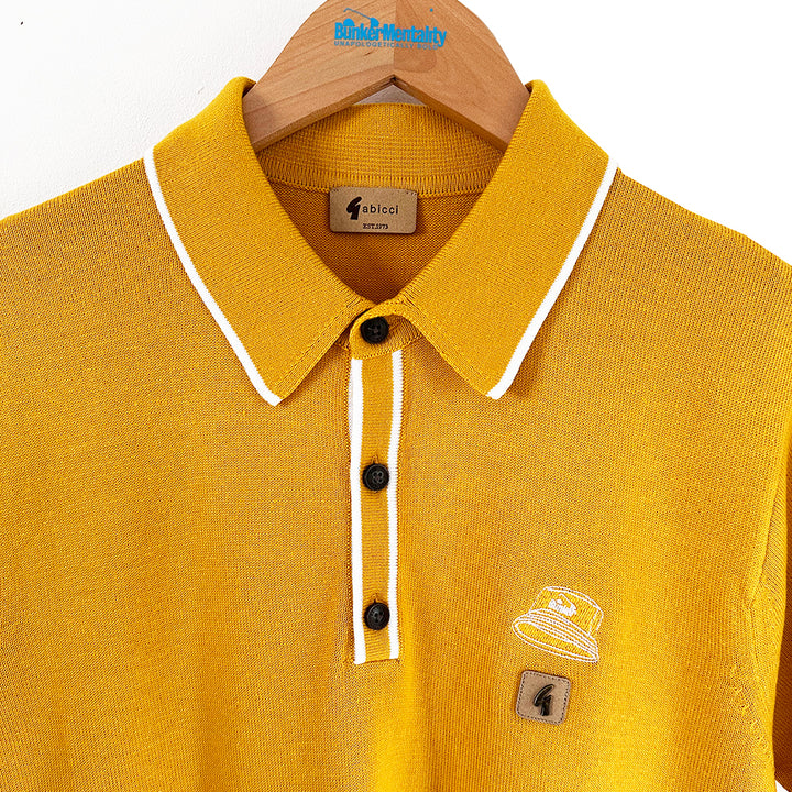 Bunker X Gabicci Knitted Polo - Sunbeam Yellow